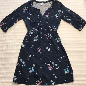 Navy blue floral a-line old navy dress